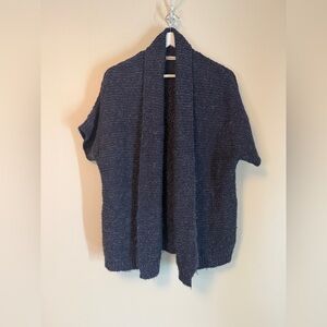 Reitmans Cardigan Cable Knit Marled Blue White Small Petite